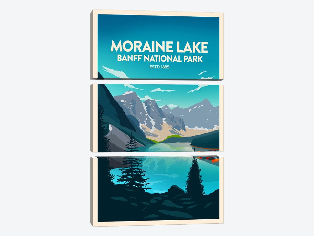 Moraine Lake Banff National Park by Studio Inception 3-piece Canvas Wall Art