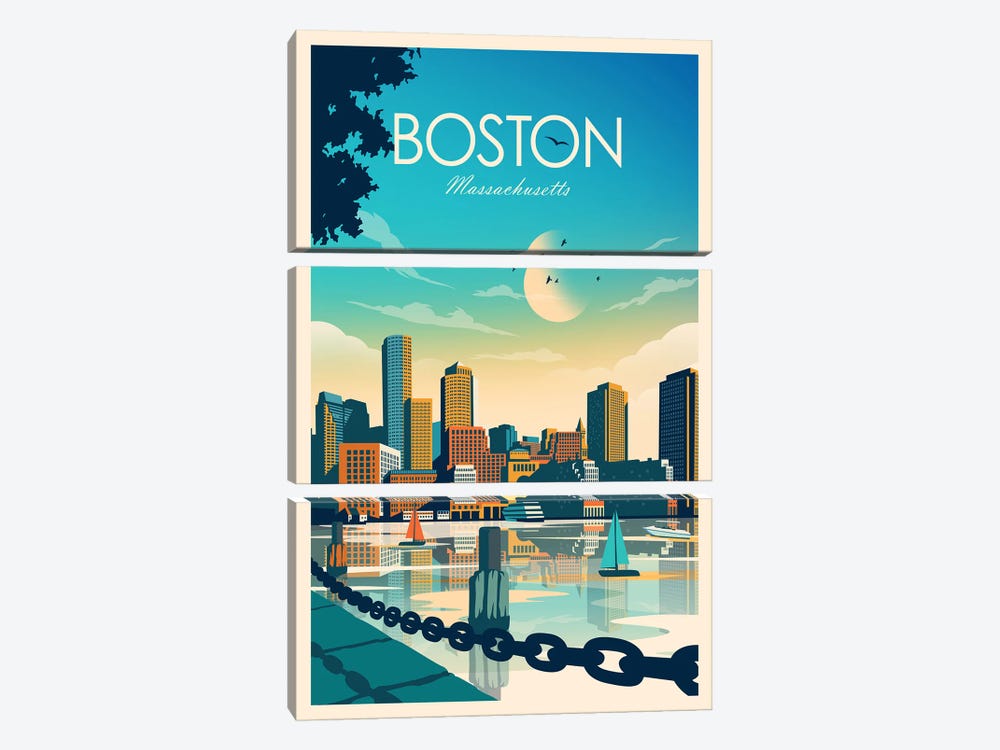 Boston by Studio Inception 3-piece Canvas Wall Art