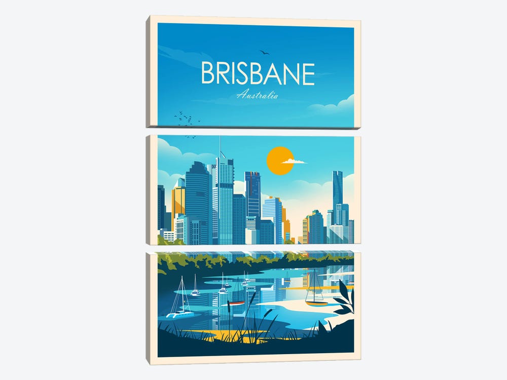 Brisbane by Studio Inception 3-piece Canvas Artwork