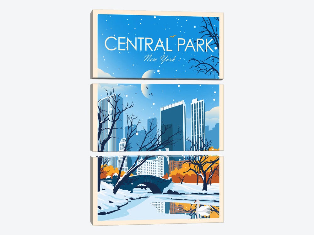 Central Park by Studio Inception 3-piece Canvas Print