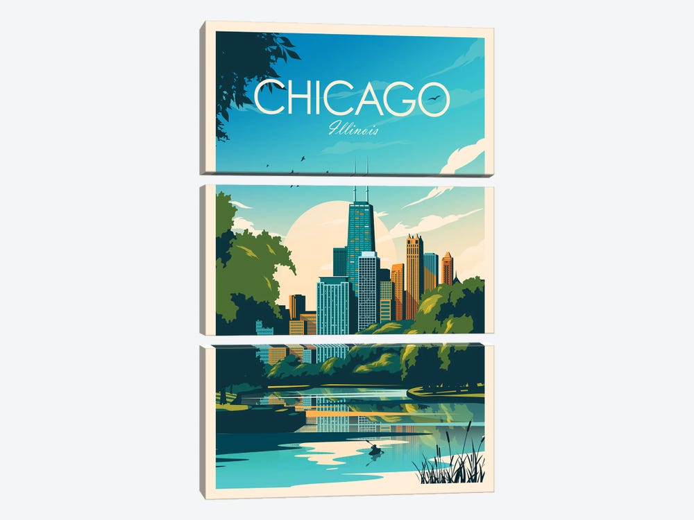 Chicago by Studio Inception 3-piece Canvas Wall Art