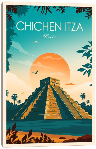 Chichen Itza Canvas Art Print - Pyramid Art