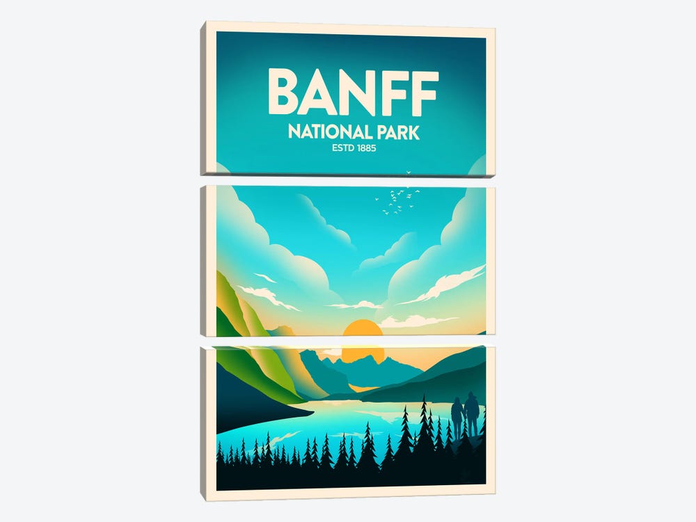 Banff National Park by Studio Inception 3-piece Canvas Art Print