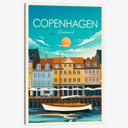 Copenhagen Canvas Print #SIC60} by Studio Inception Canvas Artwork