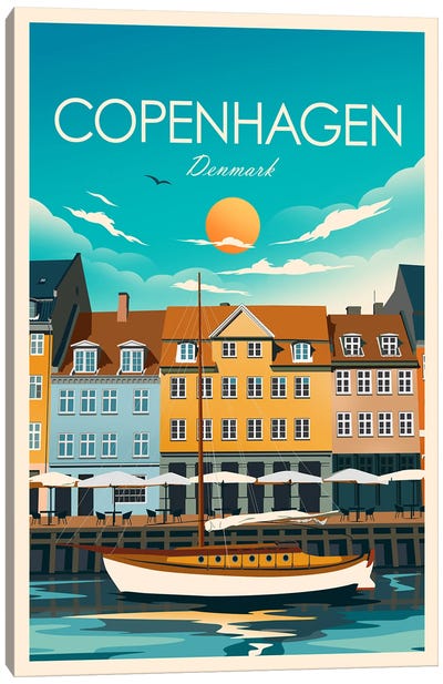 Copenhagen Canvas Art Print - Scenic & Nature Typography