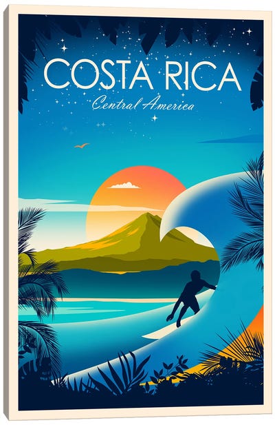 Costa Rica Canvas Art Print - Surfing Art