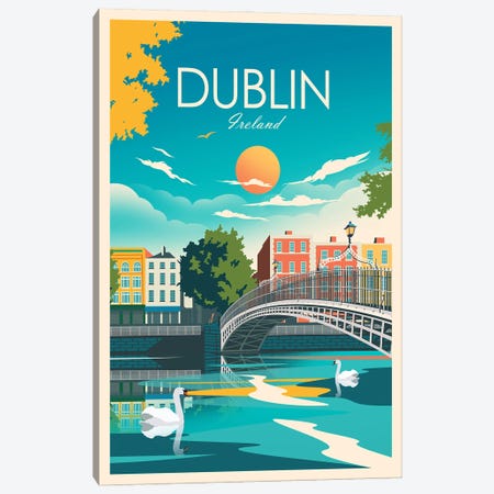 Dublin Canvas Print #SIC63} by Studio Inception Canvas Artwork