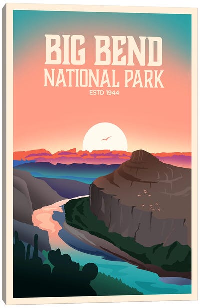 Big Bend National Park Canvas Art Print - Animal Typography