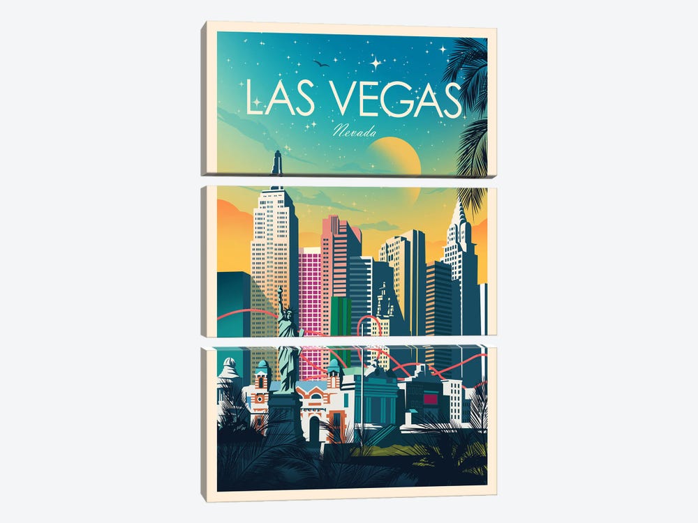 Las Vegas by Studio Inception 3-piece Canvas Art