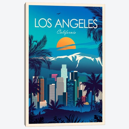 Los Angeles Canvas Print #SIC73} by Studio Inception Art Print