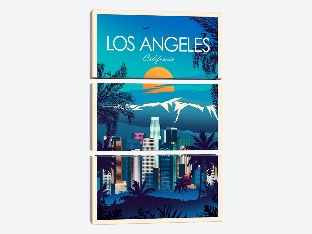 Los Angeles by Studio Inception 3-piece Canvas Print