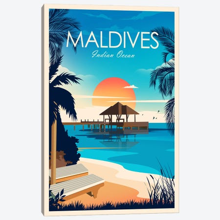 Maldives Canvas Print #SIC78} by Studio Inception Canvas Print