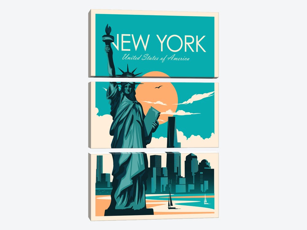 New York by Studio Inception 3-piece Canvas Art Print