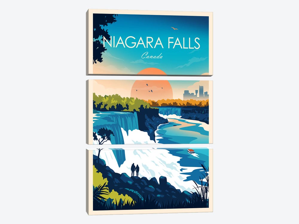 Niagara Falls by Studio Inception 3-piece Canvas Wall Art
