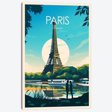Paris France Canvas Print #SIC88} by Studio Inception Canvas Artwork