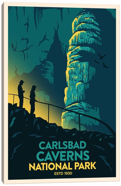 Carlsbad Caverns National Park Canvas Art Print - National Parks Travel Posters