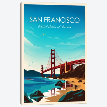 San Francisco Canvas Print #SIC90} by Studio Inception Art Print