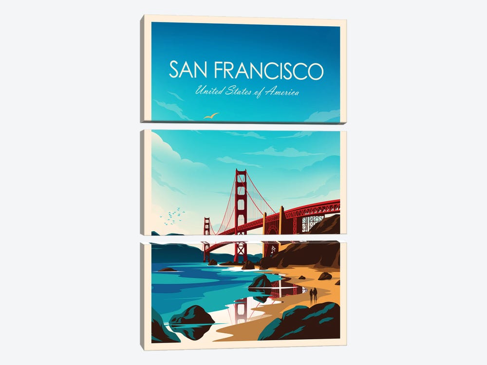 San Francisco by Studio Inception 3-piece Canvas Artwork