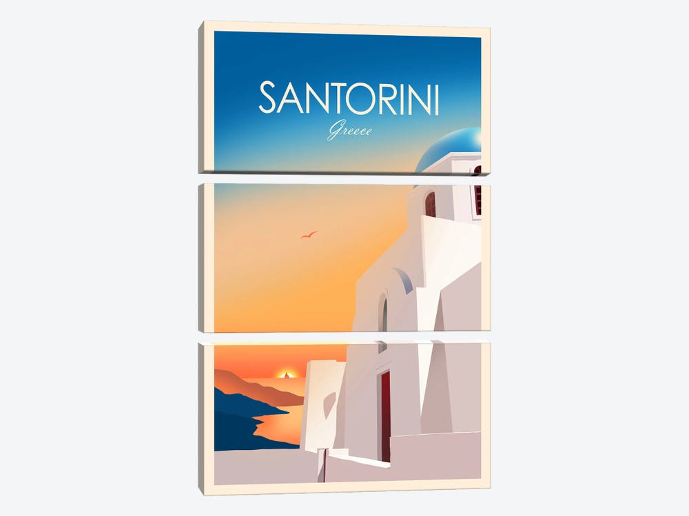 Santorini by Studio Inception 3-piece Canvas Art Print