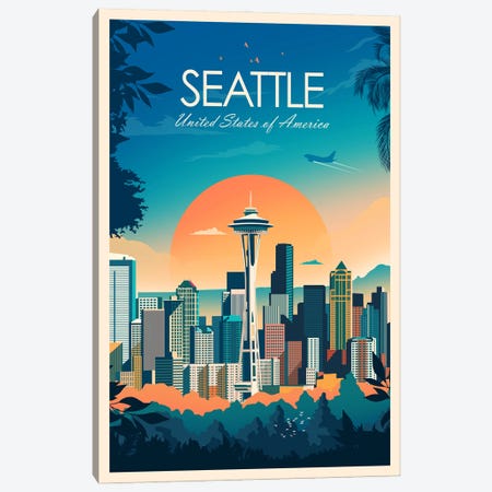 Seattle Canvas Print #SIC92} by Studio Inception Canvas Print