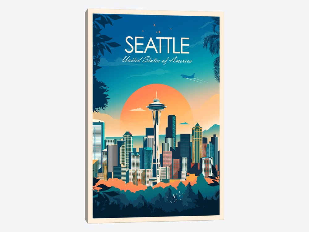 Seattle by Studio Inception 1-piece Canvas Art