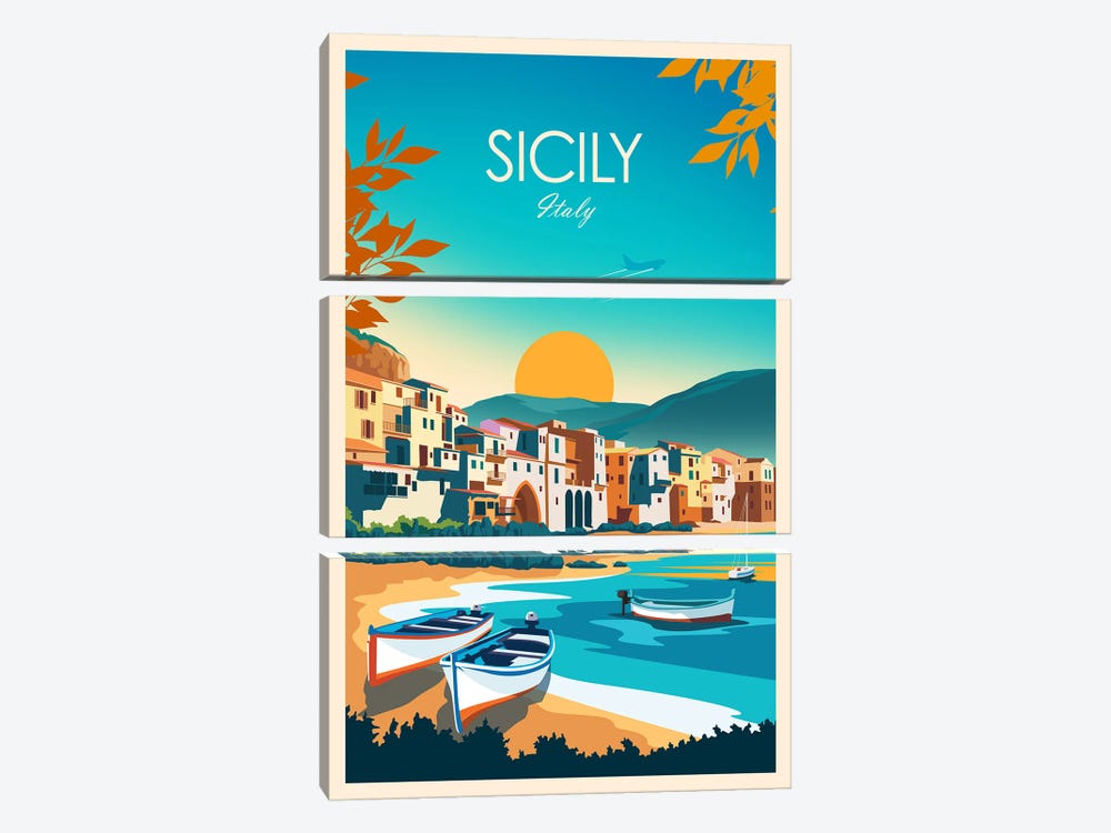 Sicily by Studio Inception 3-piece Canvas Wall Art