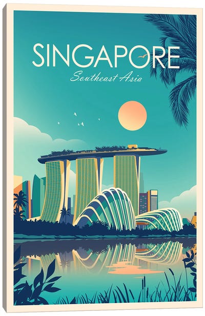 Singapore Canvas Art Print - Urban River, Lake & Waterfront Art