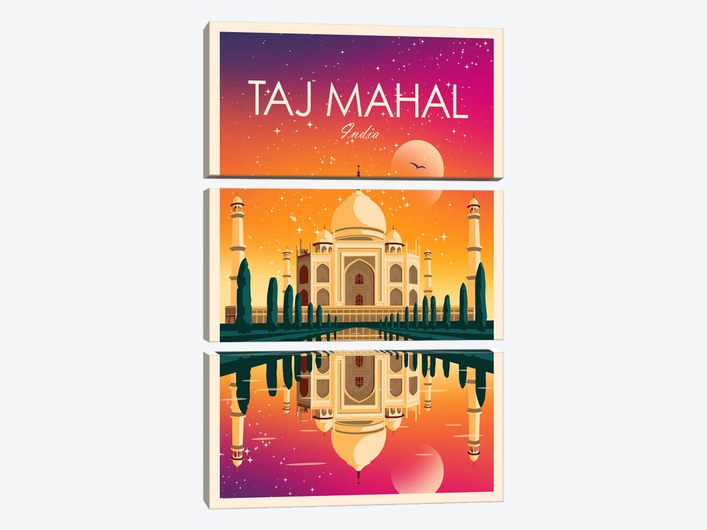 Taj Mahal by Studio Inception 3-piece Canvas Art Print