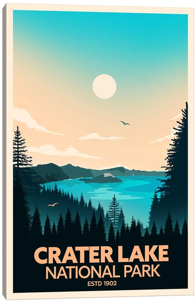 Crater Lake National Park Canvas Art Print - National Parks Travel Posters