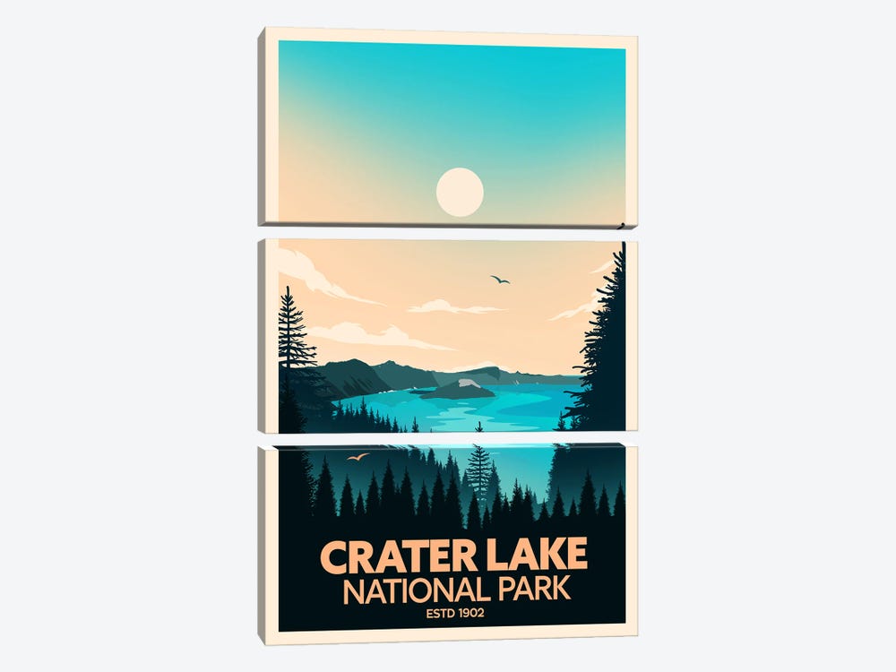 Crater Lake National Park by Studio Inception 3-piece Canvas Art Print
