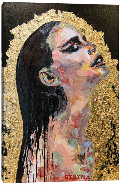 Woman With Black Hair Canvas Art Print - Serena Singh