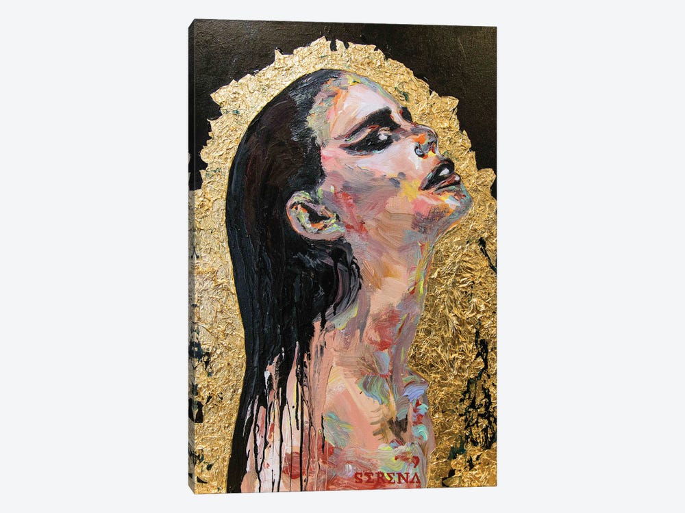Woman With Black Hair by Serena Singh 1-piece Canvas Print