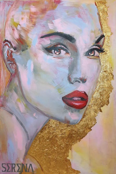 Woman With Red Lipstick by Serena Singh canvas print