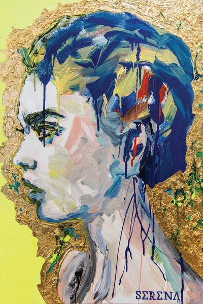 Woman With Blue Hair by Serena Singh framed wall art