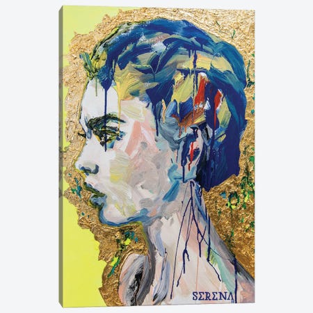Woman With Blue Hair Canvas Print #SIG15} by Serena Singh Canvas Art