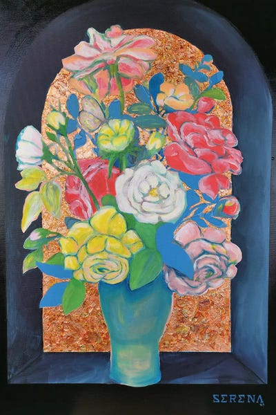 Vase With Flowers by Serena Singh framed wall art