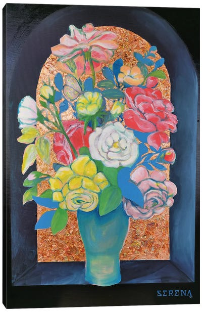 Vase With Flowers Canvas Art Print - Serena Singh