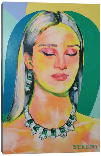 Woman In Diamonds Canvas Art Print - Serena Singh