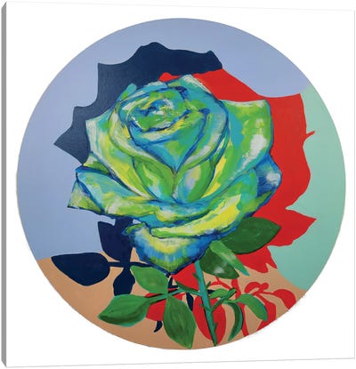 Blue Rose Canvas Art Print - Eclectic & Electric