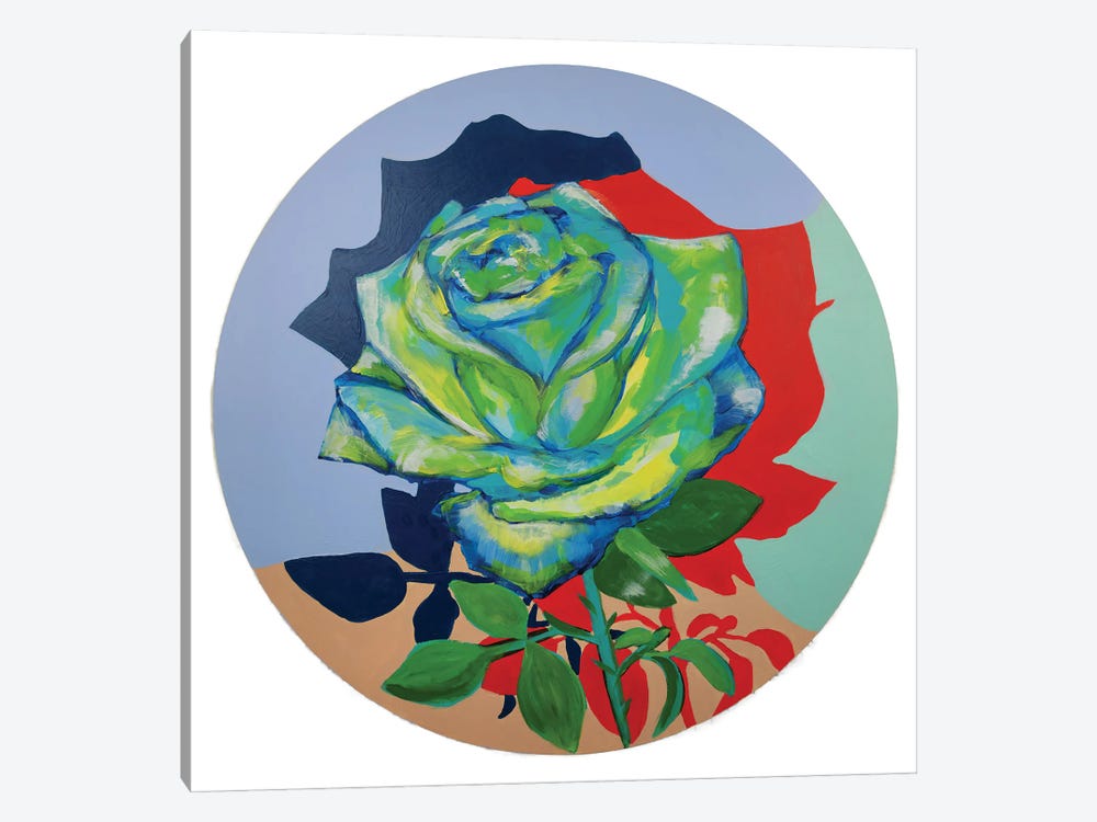 Blue Rose by Serena Singh 1-piece Canvas Artwork