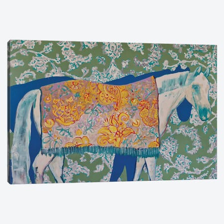 White Horse Canvas Print #SIG44} by Serena Singh Art Print