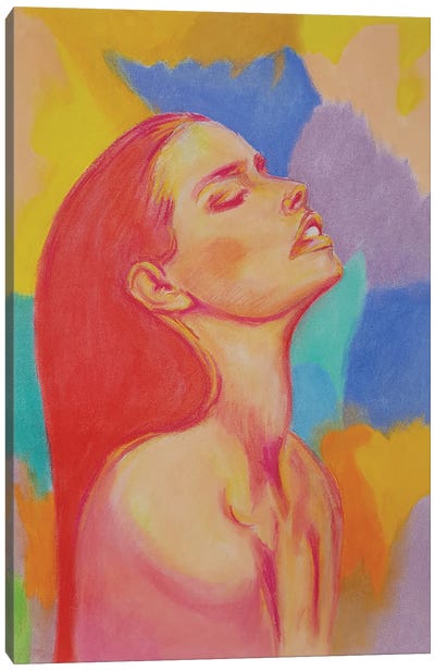Woman With Closed Eyes Canvas Art Print - Serena Singh