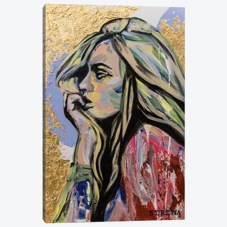 Woman In Thoughts Canvas Print #SIG9} by Serena Singh Canvas Wall Art