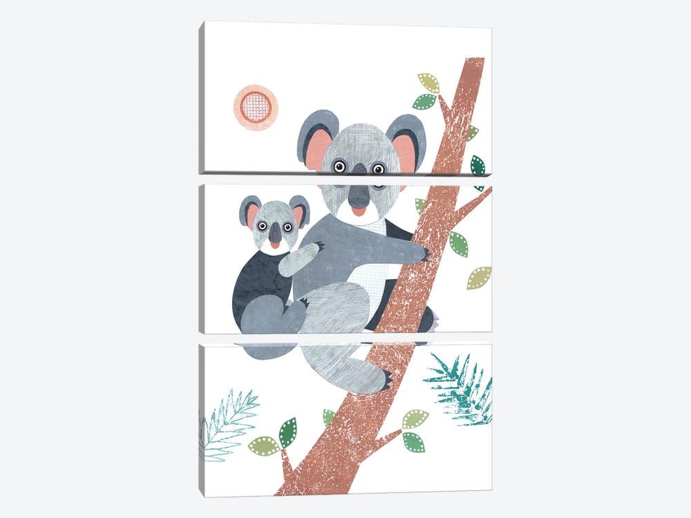 Koala by Simon Hart 3-piece Canvas Wall Art