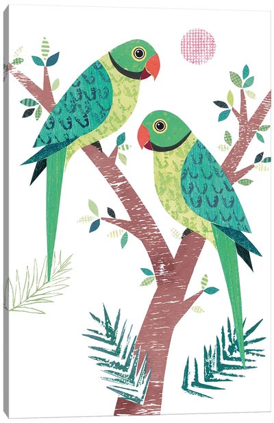 Parakeets Canvas Art Print - Parakeet Art