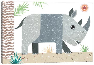 Rhino Canvas Art Print - Simon Hart