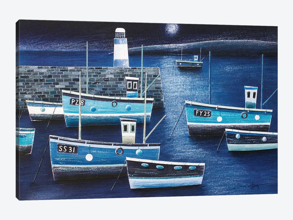 Moonlight On St Ives by Simon Hart 1-piece Canvas Wall Art