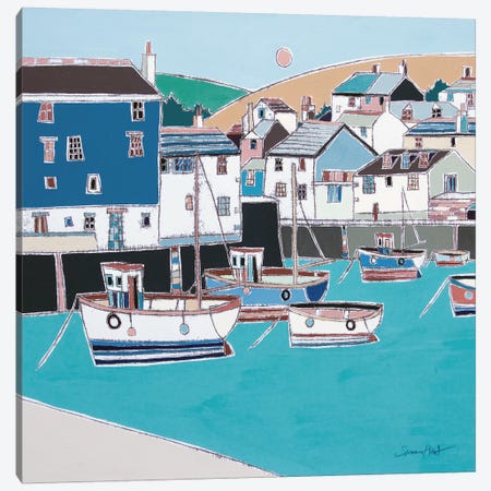 Harbour, Polperro Canvas Print #SIH19} by Simon Hart Canvas Artwork