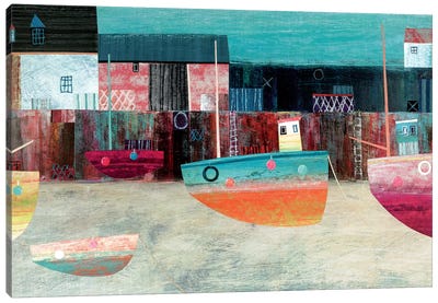Trawler, Harbour Wall Canvas Art Print - Simon Hart