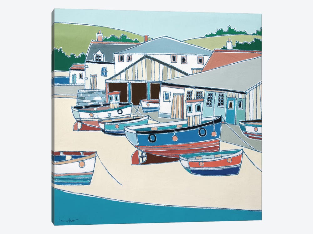 Boatyard, Salcombe by Simon Hart 1-piece Canvas Artwork
